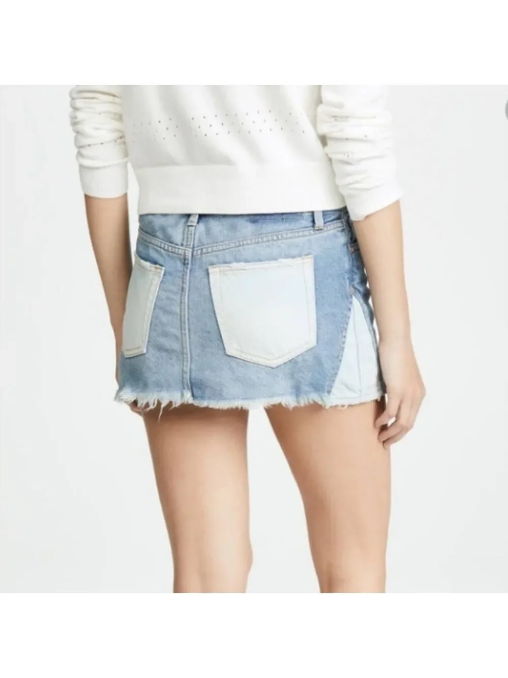 Free People WE THE FREE PATCHED DENIM MINI SKIRT size 26